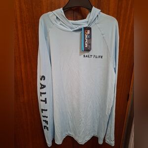Salt Life SLX Fishing Long Sleeve Boating Hoodie Mens Medium Blue